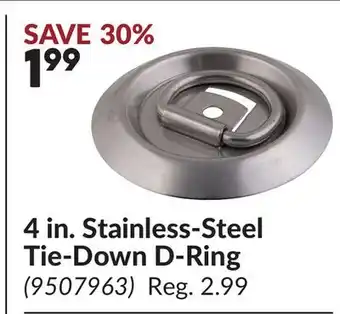 Princess Auto 4 in. Stainless-Steel Tie-Down D-Ring offer