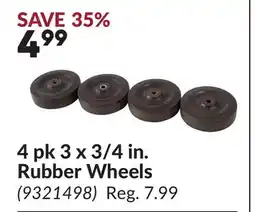 Princess Auto 4 pk 3 x 3/4 in. Rubber Wheels offer
