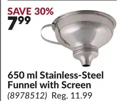 Princess Auto 650 ml Stainless-Steel Funnel with Screen offer