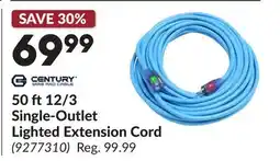 Princess Auto 50 ft 12/3 Single-Outlet Lighted Extension Cord offer