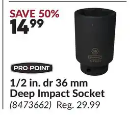Princess Auto 1/2 in. dr 36 mm Deep Impact Socket offer