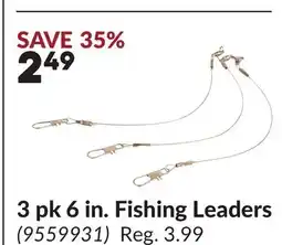 Princess Auto 3 pk 6 in. Fishing Leaders offer