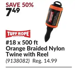 Princess Auto 18 x 500 ft Orange Braided Nylon Twine with Reel offer
