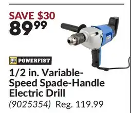 Princess Auto 1/2 in. Variable-Speed Spade-Handle Electric Drill offer