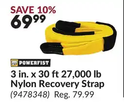 Princess Auto 3 in. x 30 ft 27, 000 lb Nylon Recovery Strap offer