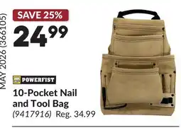 Princess Auto 10-Pocket Nail and Tool Bag offer