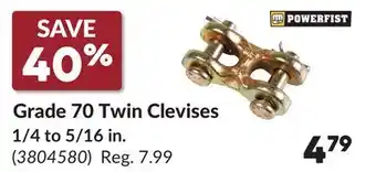 Princess Auto Grade 70 Twin Clevises offer