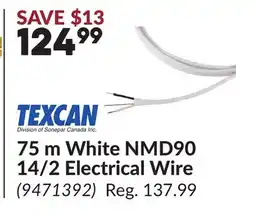 Princess Auto White NMD90 14/2 Electrical Wire offer