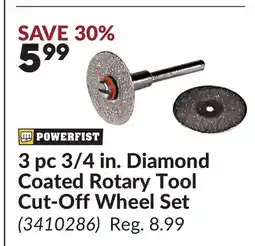 Princess Auto 3 pc 3/4 in. Diamond Coated Rotary Tool Cut-Off Wheel Set offer