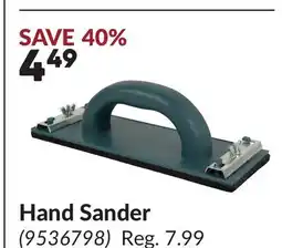 Princess Auto Hand Sander offer