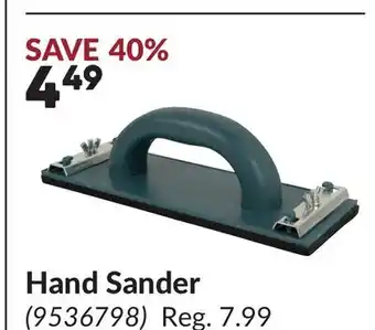 Princess Auto Hand Sander offer