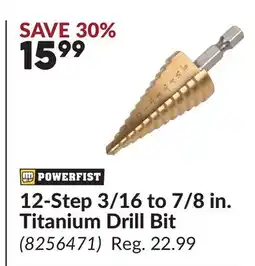Princess Auto 12-Step 3/16 to 7/8 in. Titanium Drill Bit offer