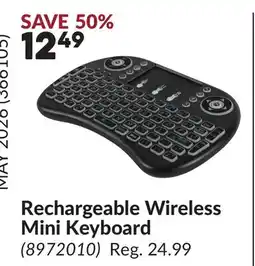 Princess Auto Rechargeable Wireless Mini Keyboard offer