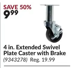 Princess Auto 4 in. Extended Swivel Plate Caster with Brake offer