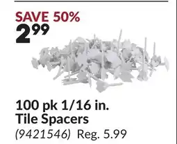 Princess Auto 100 pk 1/16 in. Tile Spacers offer