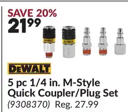 Princess Auto 5 pc 1/4 in. M-Style Quick Coupler/Plug Set offer