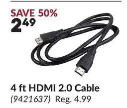 Princess Auto 4 ft HDMI 2.0 Cable offer