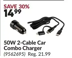 Princess Auto 50W 2-Cable Car Combo Charger offer
