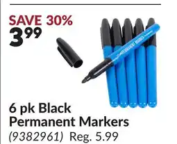 Princess Auto 6 pk Black Permanent Markers offer
