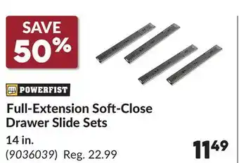 Princess Auto Full-Extension Soft-Close Drawer Slide Sets offer