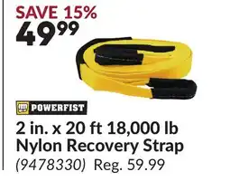 Princess Auto 2 in. x 20 ft 18, 000 lb Nylon Recovery Strap offer