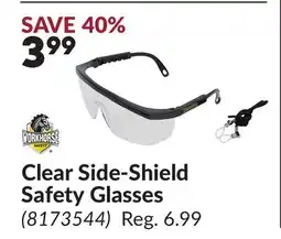 Princess Auto Clear Side-Shield Safety Glasses offer