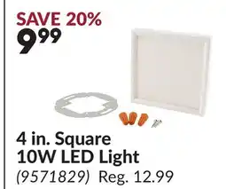 Princess Auto 4 in. Square 10W LED Light offer