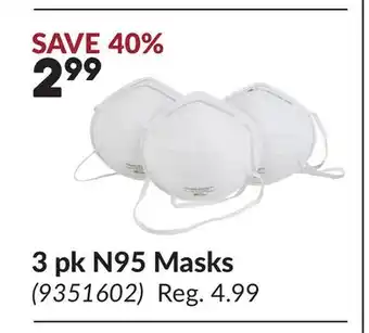 Princess Auto 3 pk N95 Masks offer
