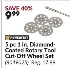 Princess Auto 5 pc 1 in. Diamond-Coated Rotary Tool Cut-Off Wheel Set offer