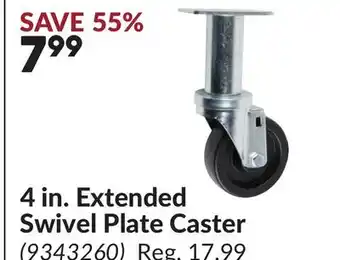 Princess Auto 4 in. Extended Swivel Plate Caster offer