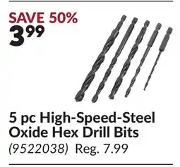 Princess Auto 5 pc High-Speed-Steel Oxide Hex Drill Bits offer