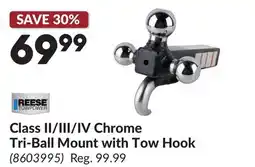 Princess Auto Class II/III/IV Chrome Tri-Ball Mount with Tow Hook offer