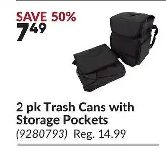 Princess Auto 2 pk Trash Cans with Storage Pockets offer