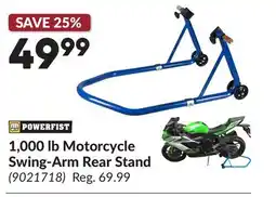 Princess Auto 1,000 lb Motorcycle Swing-Arm Rear Stand offer