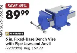 Princess Auto 6 in. Fixed-Base Bench Vise with Pipe Jaws and Anvil offer