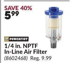 Princess Auto 1/4 in. NPTF In-Line Air Filter offer