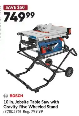 Princess Auto 10 in. Jobsite Table Saw with Gravity-Rise Wheeled Stand offer