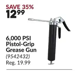 Princess Auto 6,000 PSI Pistol-Grip Grease Gun offer