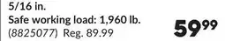 Princess Auto 5/16 in. Safe working load: 1, 960 lb 100 ft Galvanized-Steel Cables offer