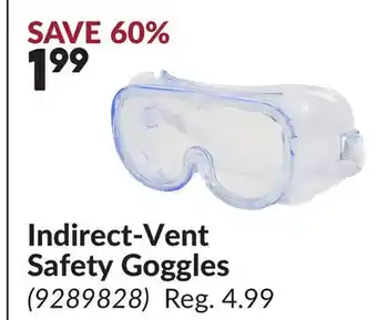 Princess Auto Indirect-Vent Safety Goggles offer