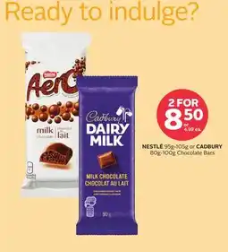 Rexall NESTLÉ 95g-105g or CADBURY 80g-100g Chocolate Bars offer