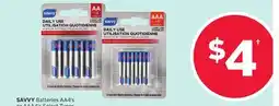 Rexall SAVVY Batteries AA4's or AAA4's offer