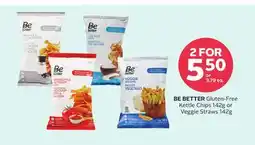 Rexall BE BETTER Gluten-Free Kettle Chips 142g or Veggie Straws offer