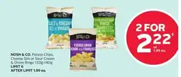 Rexall NOSH & CO. Potato Chips, Cheese Stix or Sour Cream & Onion Rings offer