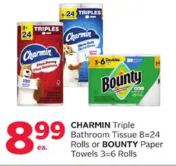 Rexall CHARMIN Triple Bathroom Tissue 8 = 24 Rolls or BOUNTY Paper Towels 3 = 6 Rolls offer