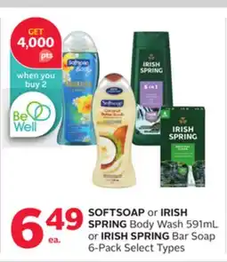 Rexall SOFTSOAP or IRISH SPRING Body Wash 591mL or IRISH SPRING Bar Soap 6-Pack offer