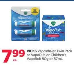 Rexall VICKS VapoInhaler Twin Pack or VapoRub or Children's VapoRub offer