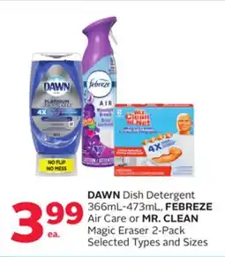 Rexall DAWN Dish Detergent 366mL-473mL, FEBREZE Air Care or MR. CLEAN Magic Eraser 2-Pack offer