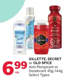 Rexall GILLETTE, SECRET or OLD SPICE Anti-Perspirant or Deodorant offer
