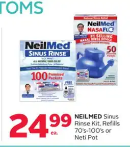 Rexall NEILMED Sinus Rinse Kit, Refills 70' s-100' s or Neti Pot offer